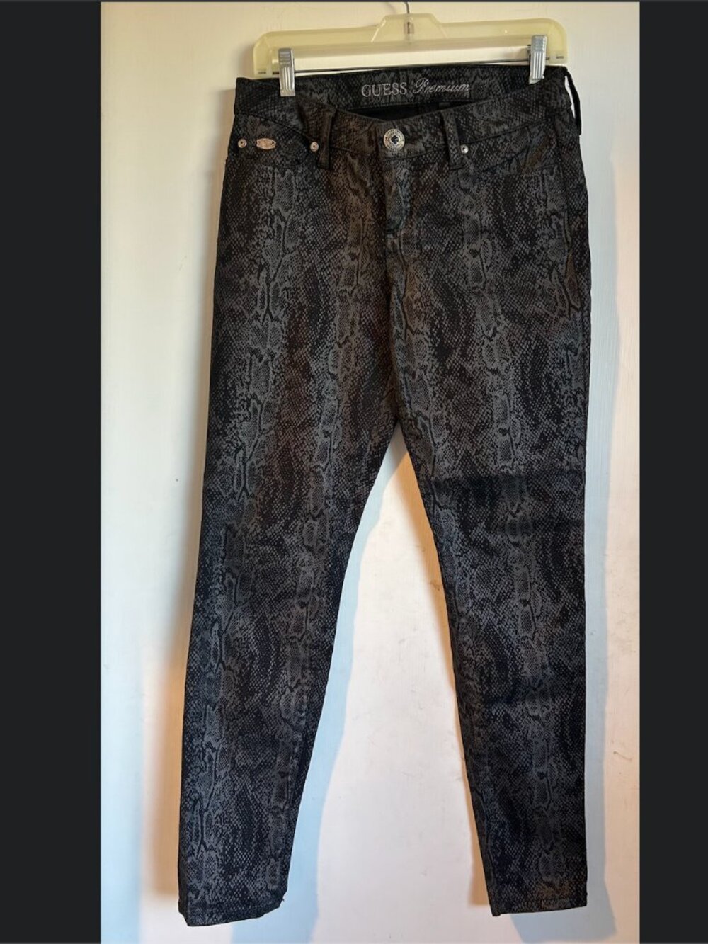 Guess Premium Metallic Snake Skin Print Jeans